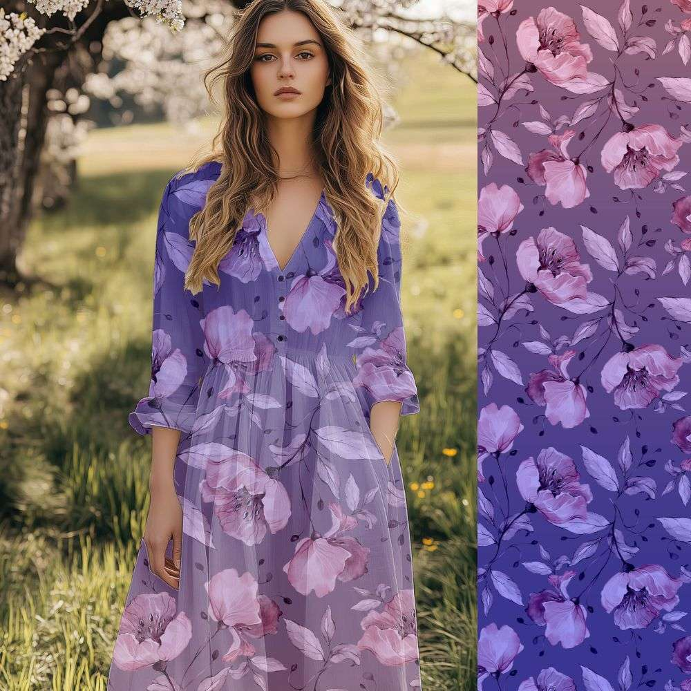 Wochenend-Aktion: Vintage Flower Bordüre - Eigenproduktion von Graustufen-Stoffe